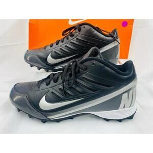Nike Mens Land Shark 3/4 Black Metallic Silver Tornado Football Cleats Sz 11